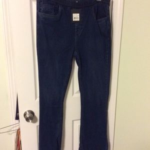 5 pocket navy stretch denim jeans